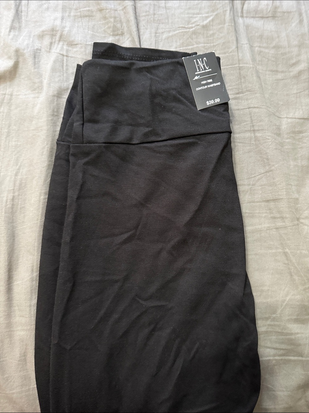 INC International Concepts Black Stretch leggings contour waistband NWT